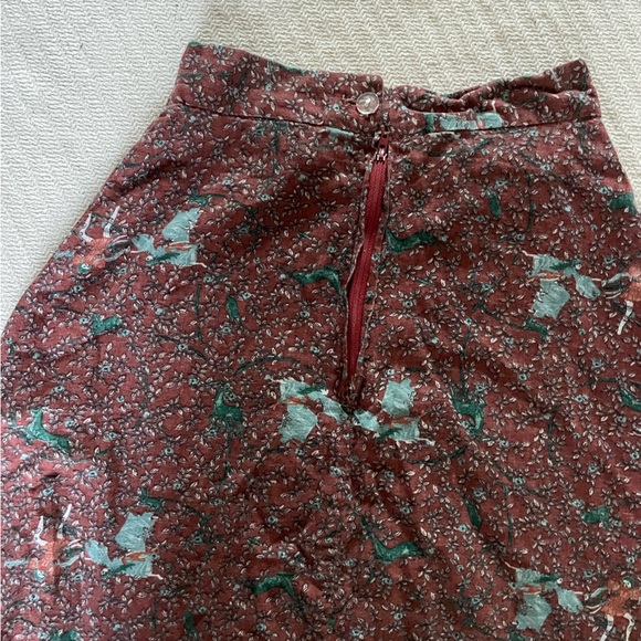 Midi skirt handmade unique pattern A-line skirt 100% cotton - Picture 2 of 7